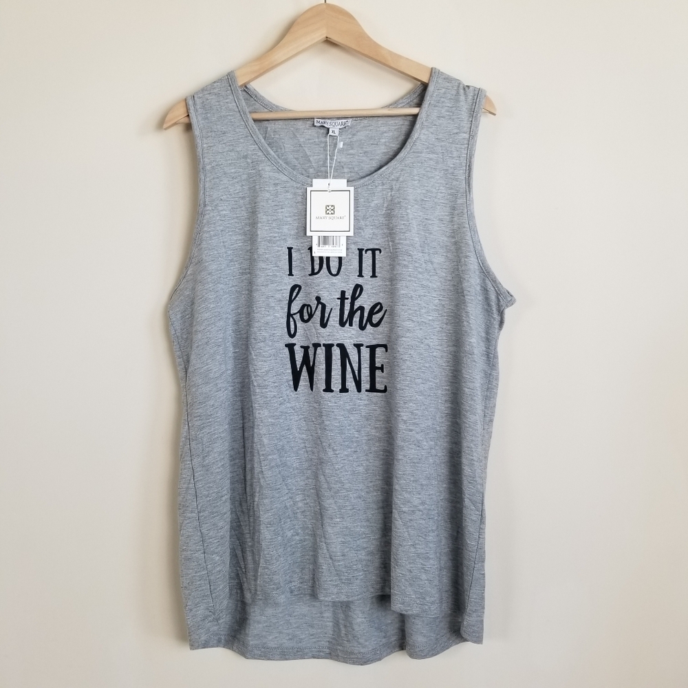 Mary Square I do It For The Wine Tank Top XL NWT